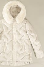 Steppjacke mit Kunstfell-Kapuze