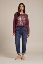 Oversize-Shirt „BEST“ mit Leo-Print und Schmuckdetails