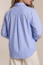 Longbluse mit verdeckter Knopfleiste