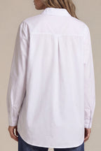 Longbluse mit verdeckter Knopfleiste