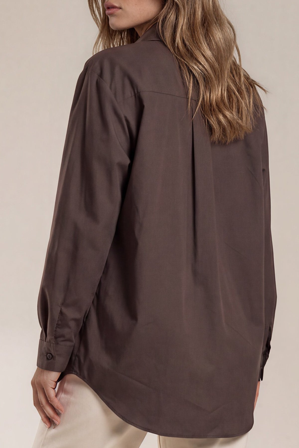 Longbluse mit verdeckter Knopfleiste