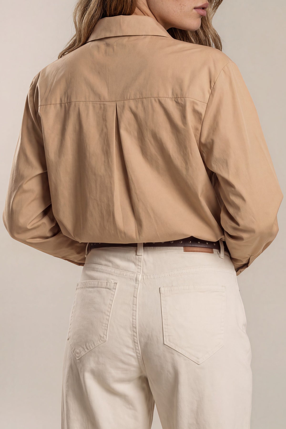 Longbluse mit verdeckter Knopfleiste