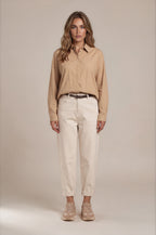 Longbluse mit verdeckter Knopfleiste