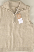 Strickpullover mit Troyerkragen und Reißverschluss