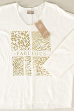 Oversize-Sweatshirt mit „Fabulous“-Goldprint