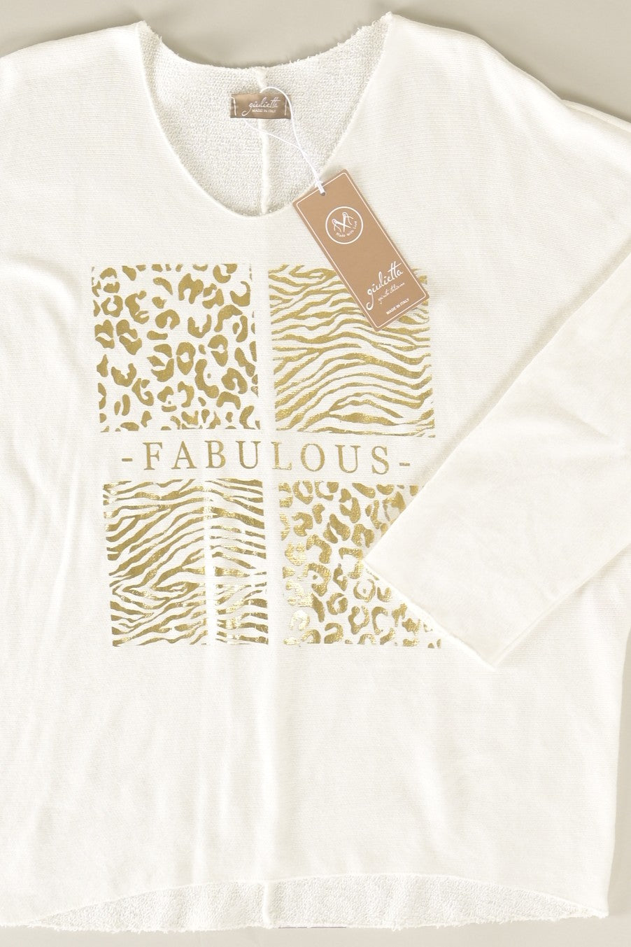 Oversize-Sweatshirt mit „Fabulous“-Goldprint