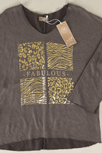 Oversize-Sweatshirt mit „Fabulous“-Goldprint