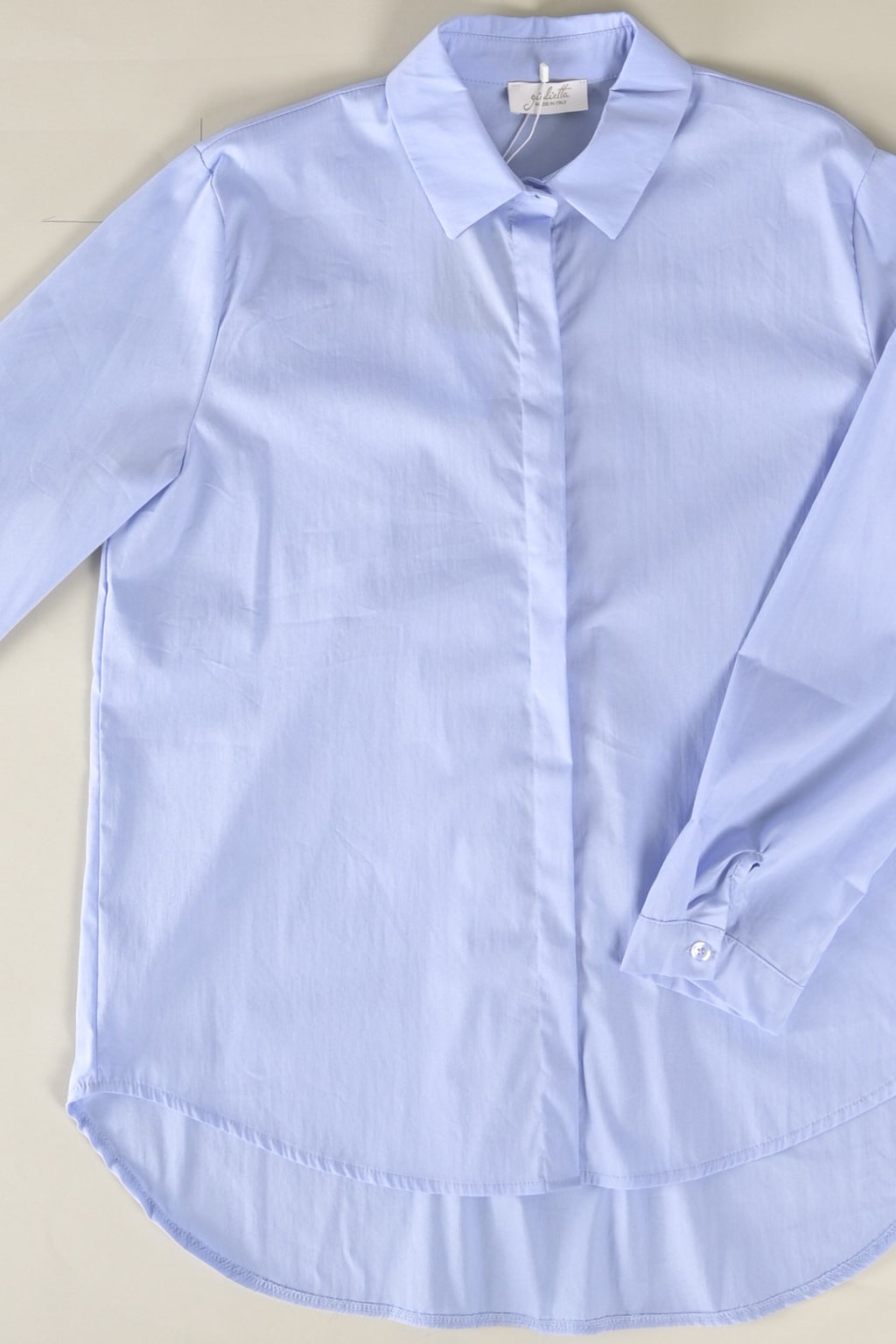Longbluse mit verdeckter Knopfleiste
