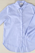 Longbluse mit verdeckter Knopfleiste