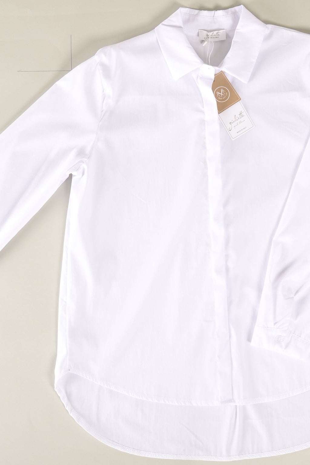 Longbluse mit verdeckter Knopfleiste