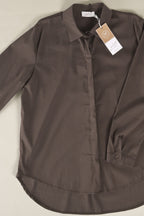 Longbluse mit verdeckter Knopfleiste