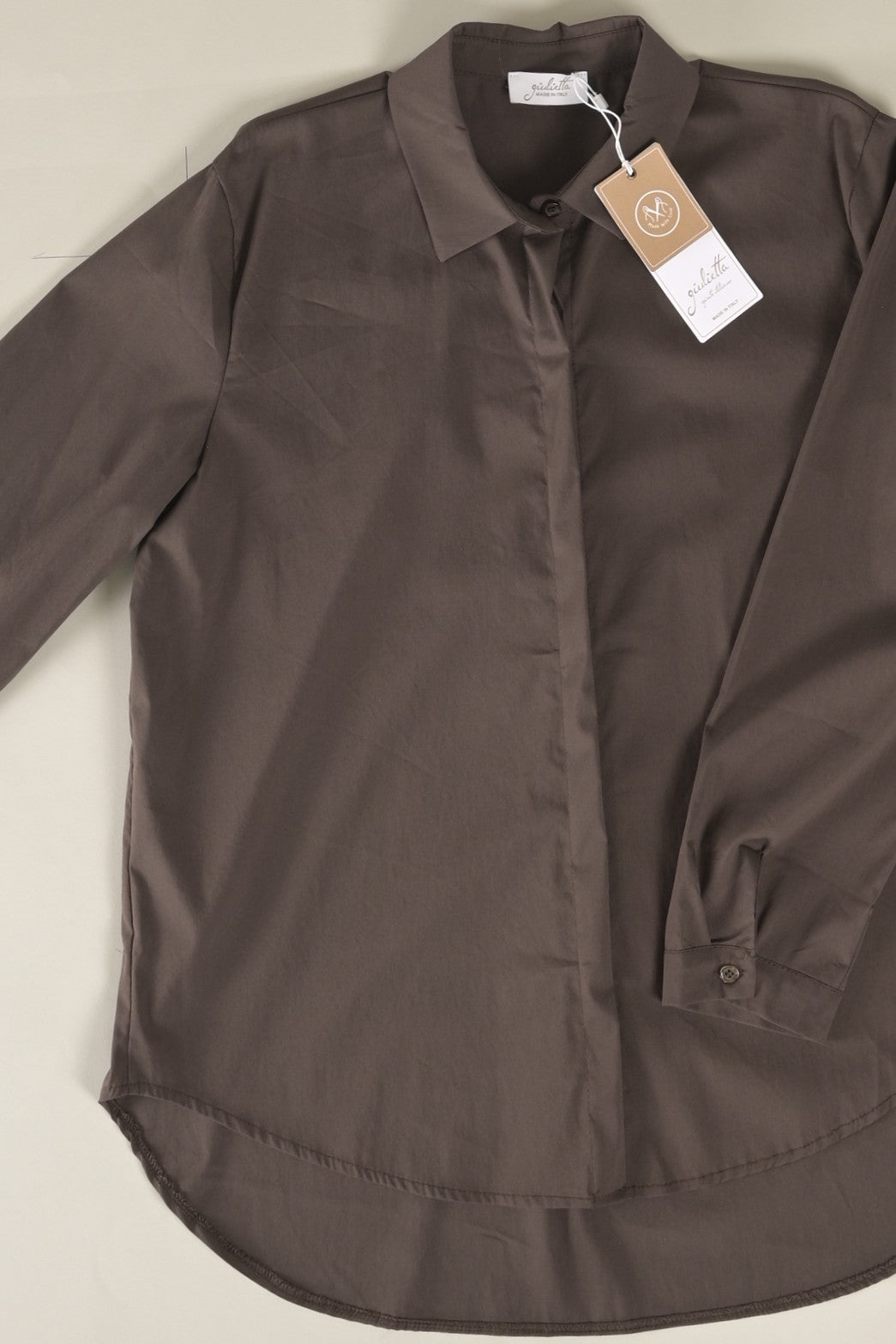 Longbluse mit verdeckter Knopfleiste