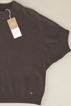 Kurzarm-Strickpullover mit Stehkragen