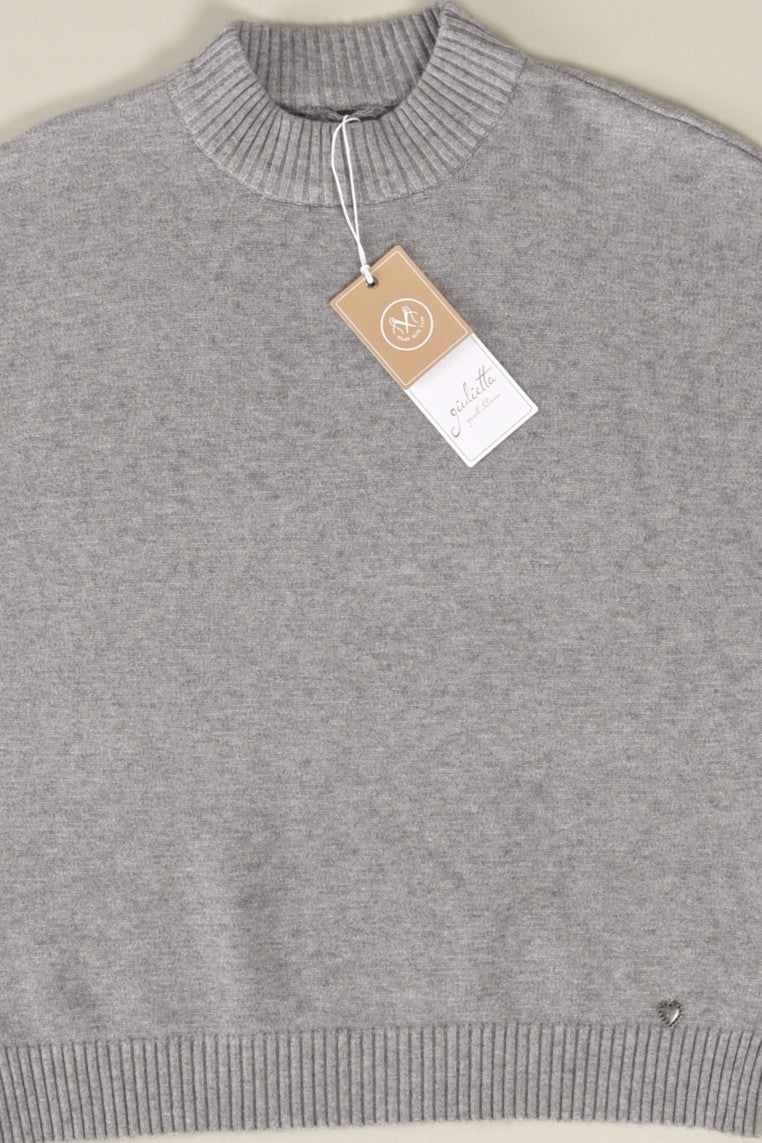 Kurzarm-Strickpullover mit Stehkragen