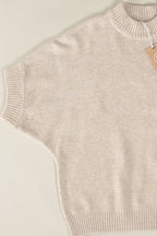 Kurzarm-Strickpullover mit Stehkragen