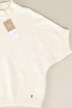 Kurzarm-Strickpullover mit Stehkragen