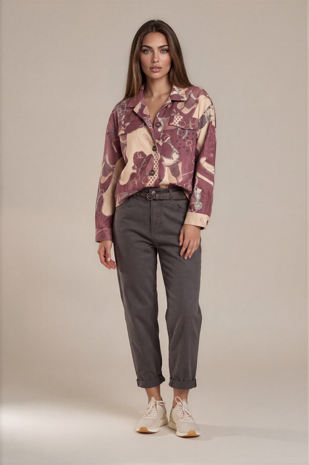 Kurzjacke „Equestrian Print“