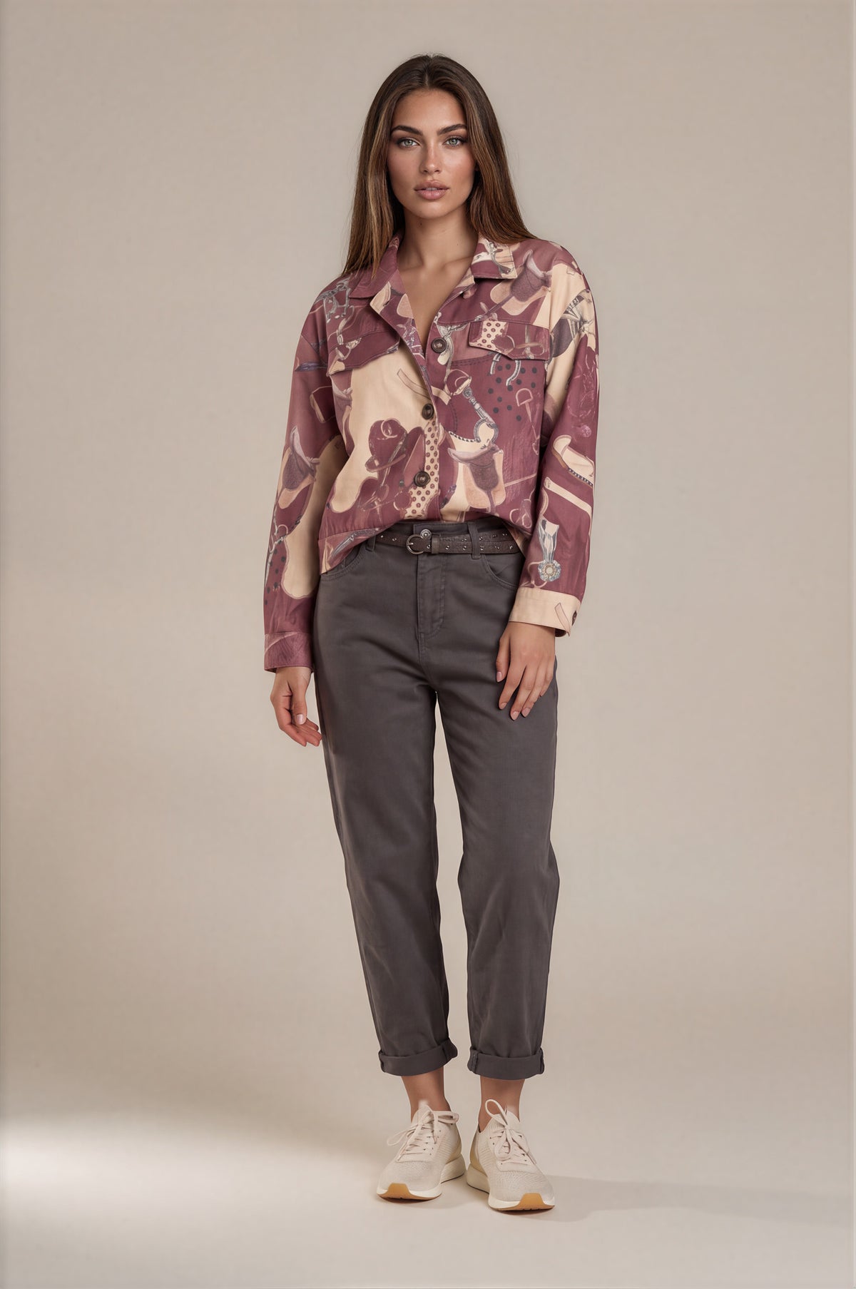 Kurzjacke „Equestrian Print“