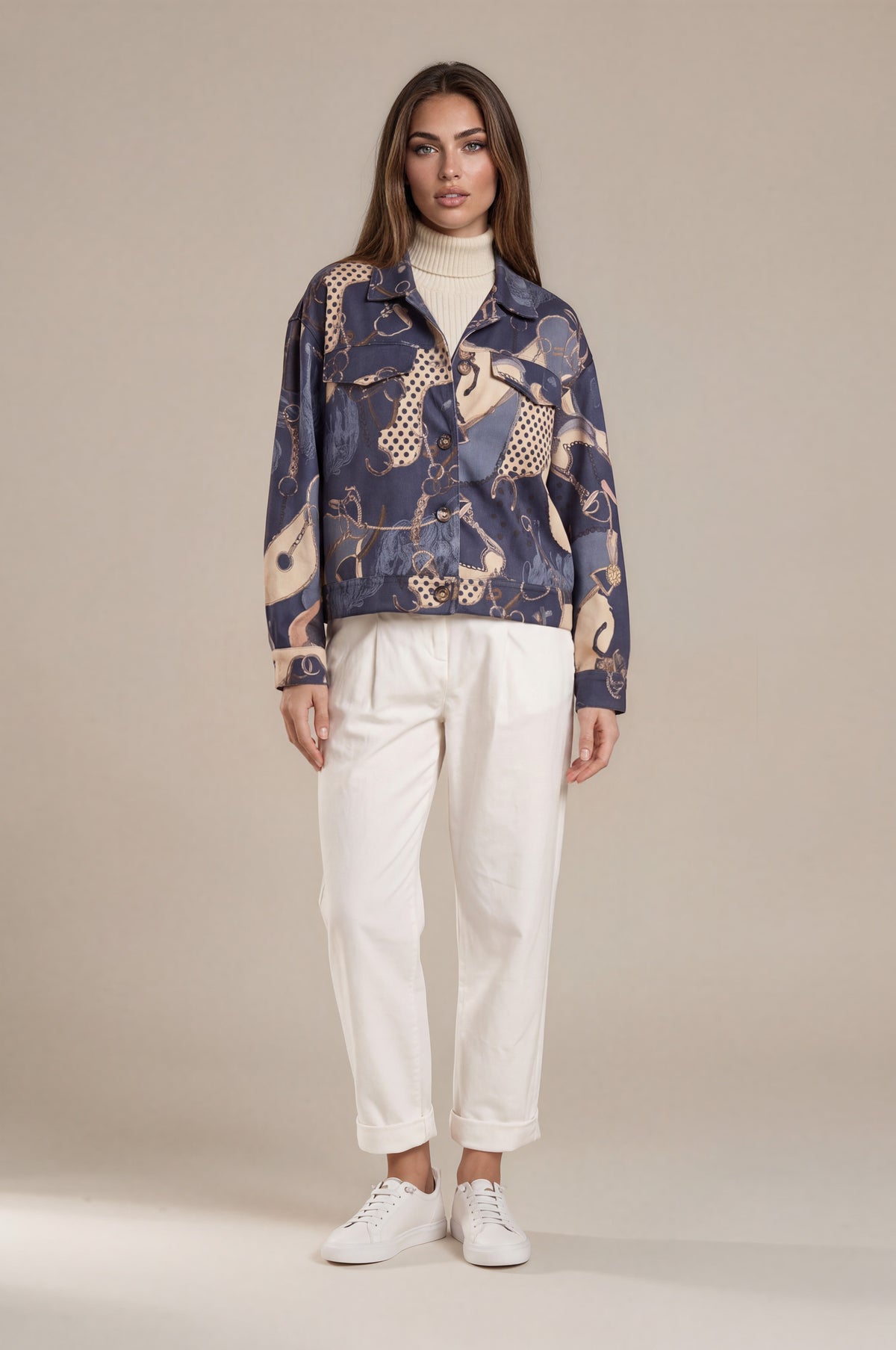 Kurzjacke „Equestrian Print“