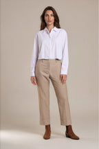 Weite Stoffhose mit Umschlag