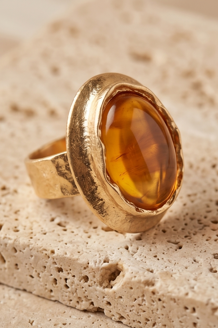 Statement-Ring „Amber Glow“