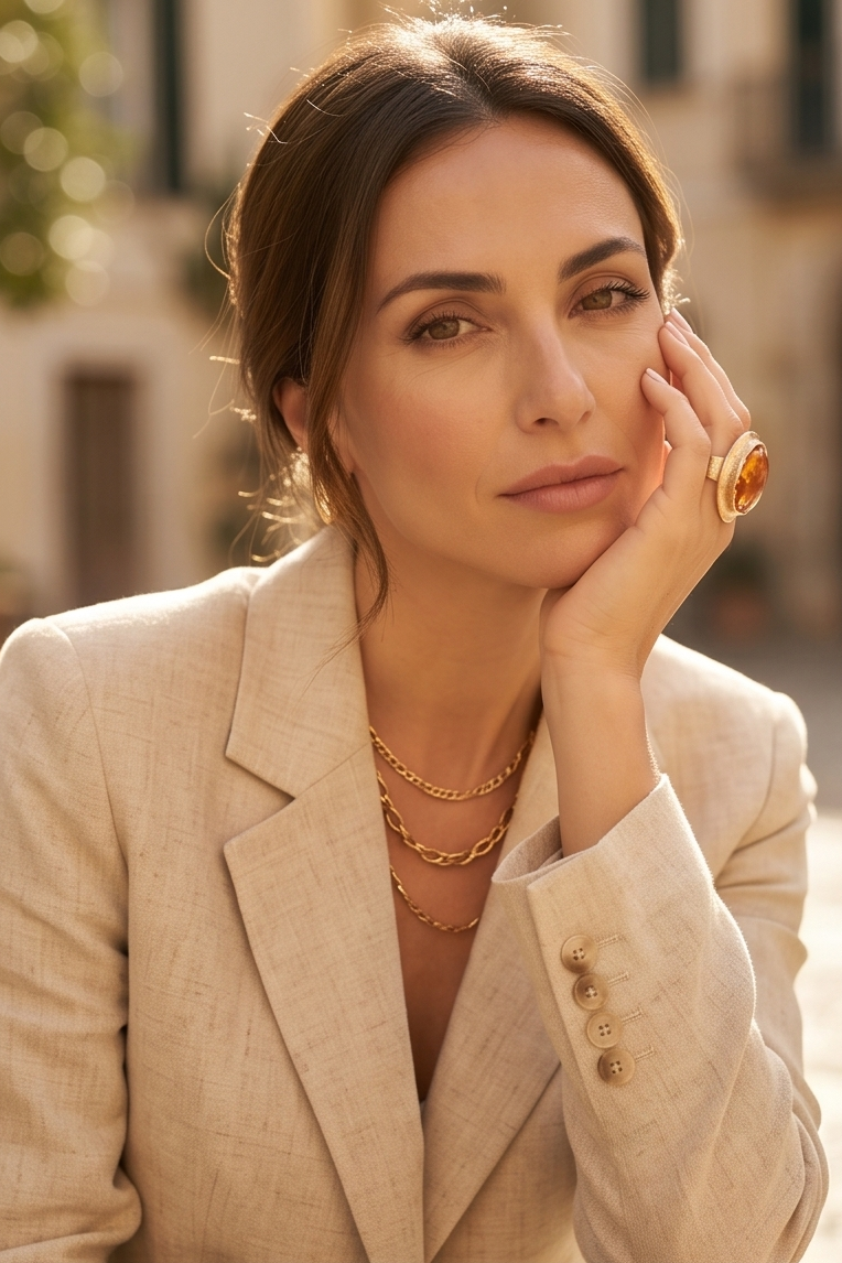 Statement-Ring „Amber Glow“