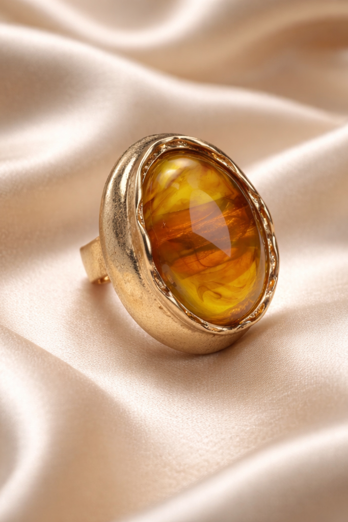 Statement-Ring „Amber Glow“