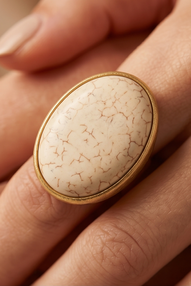 Statement-Ring „Ivory Stone“