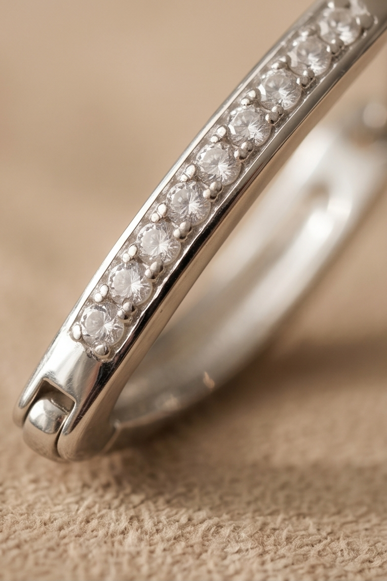 Edelstahl-Creolen „Venezia Sparkle“