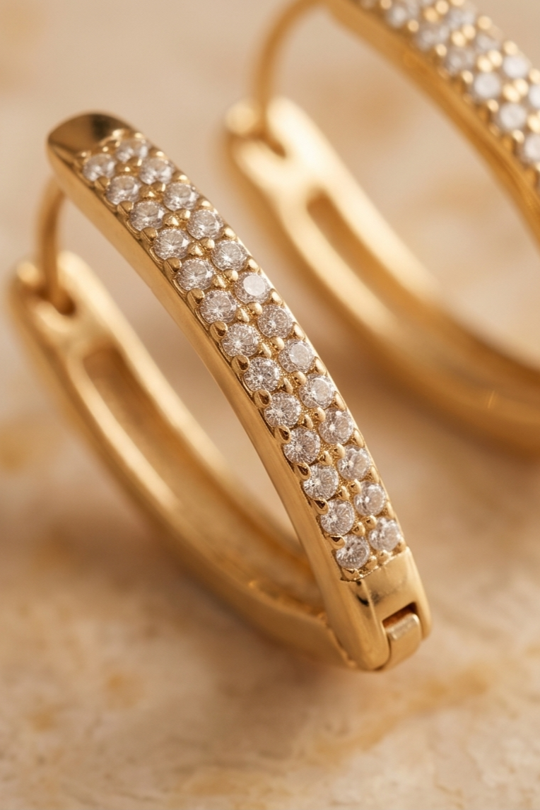 Edelstahl-Creolen „Venezia Sparkle“