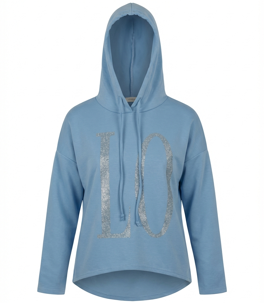 Hoodie mit Strass-Print „LOVE“ – Casual Glam Fit