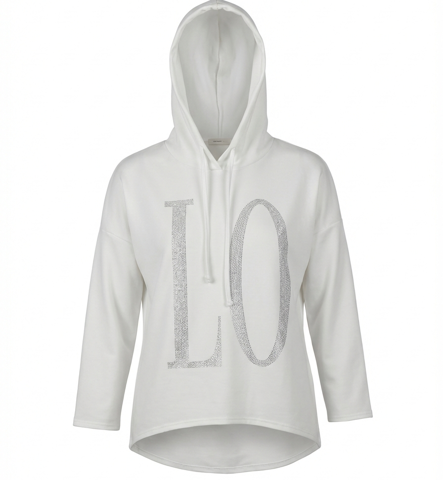 Hoodie mit Strass-Print „LOVE“ – Casual Glam Fit