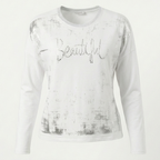 Longsleeve „Beautiful“ mit Strass-Schriftzug – Casual Glam Fit