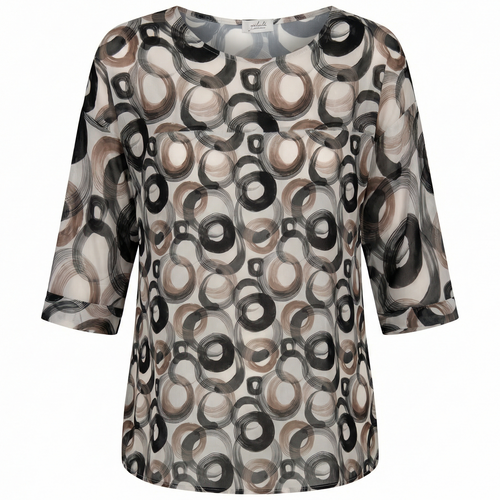 Bluse mit abstraktem Ring-Print