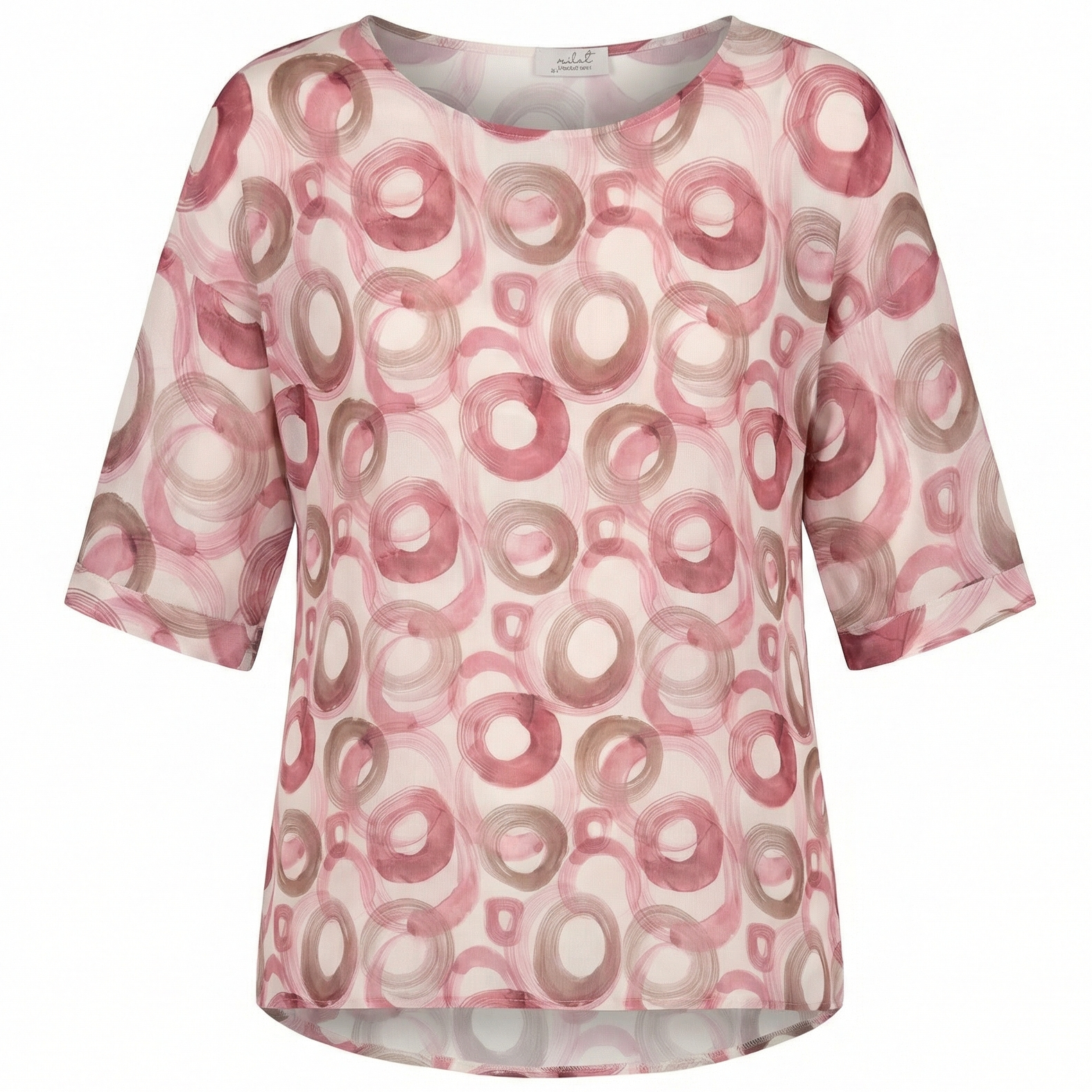 Bluse mit abstraktem Ring-Print
