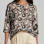 Bluse mit abstraktem Ring-Print
