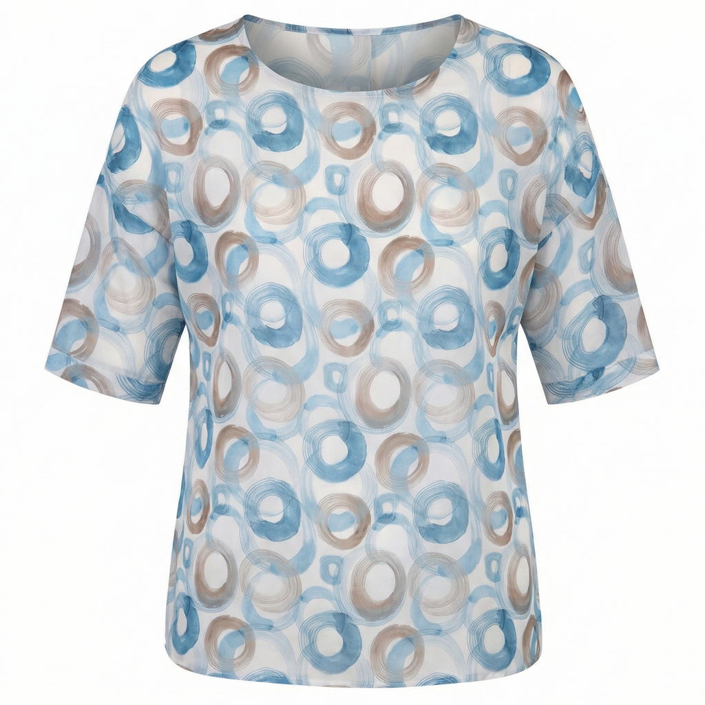 Bluse mit abstraktem Ring-Print