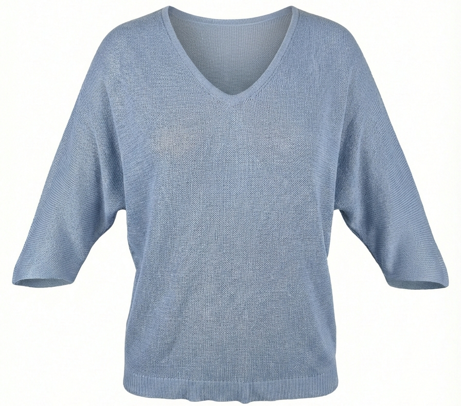 Feinstrick Pullover mit V-Ausschnitt