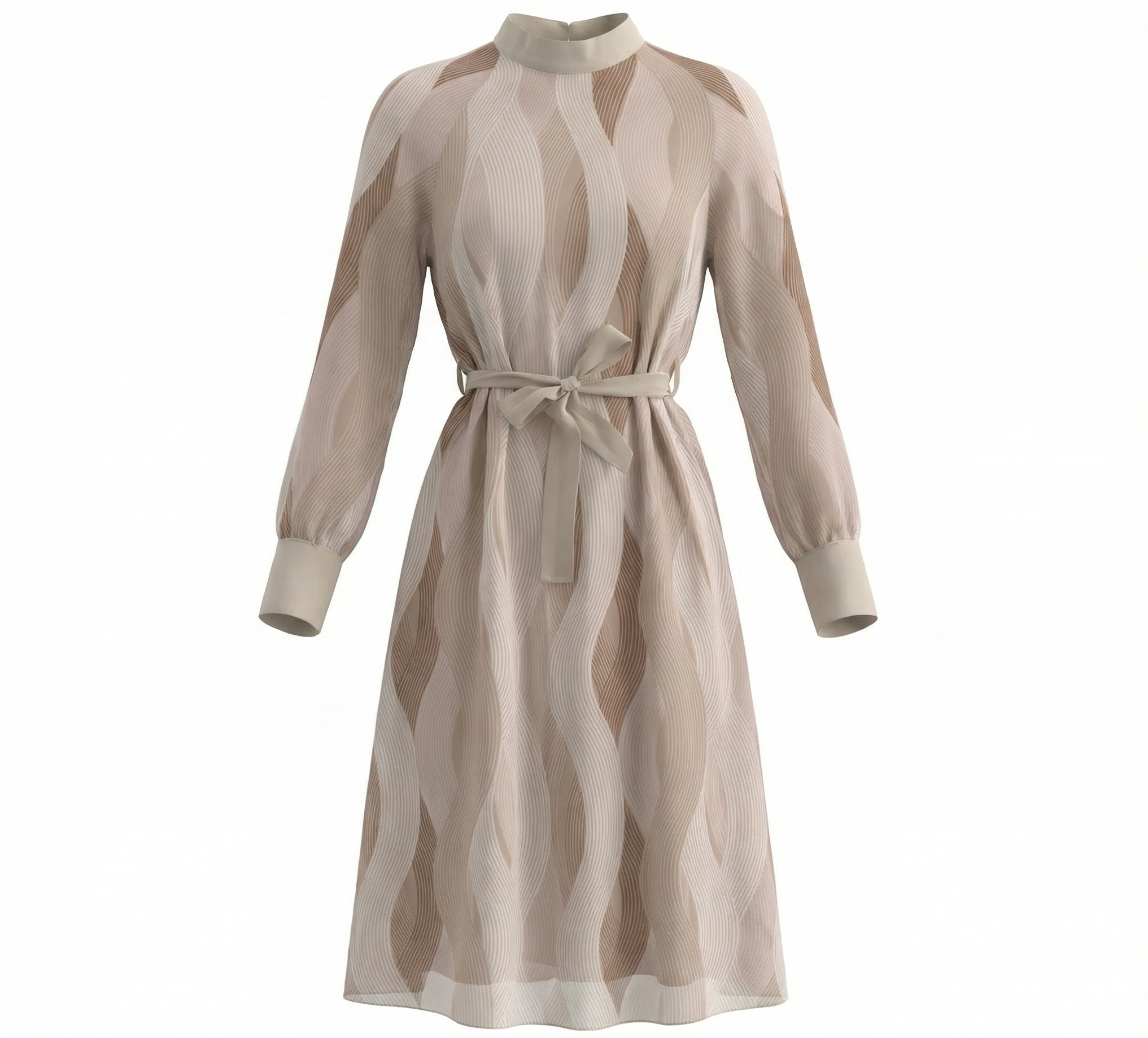 Elegantes Kleid mit Wellenmuster