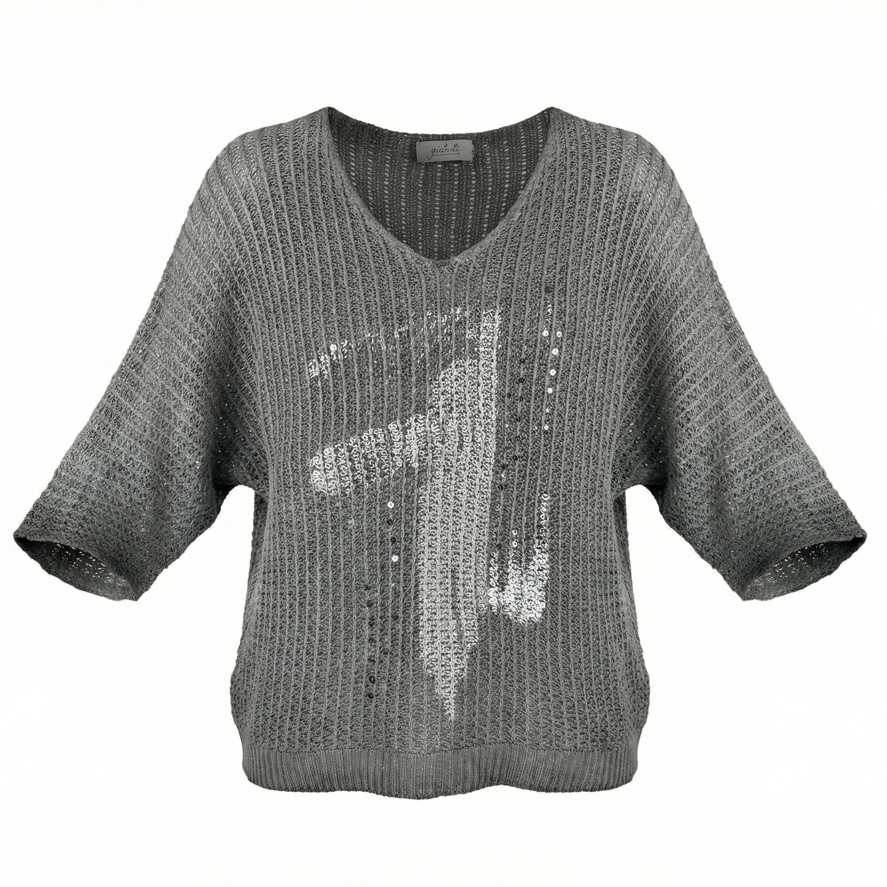 Leichter Strickpullover mit Pailletten