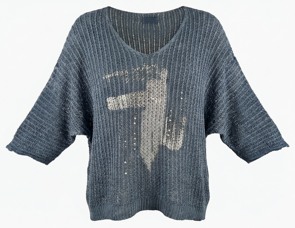 Leichter Strickpullover mit Pailletten