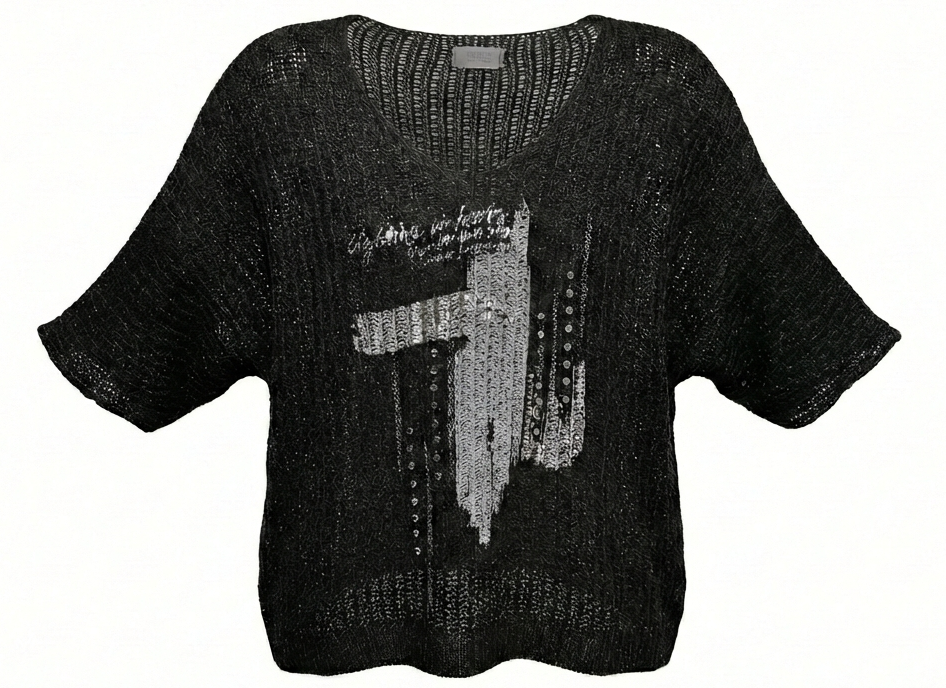 Leichter Strickpullover mit Pailletten