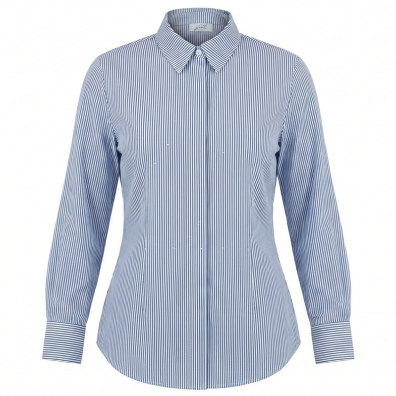 Gestreifte Bluse mit Strassdetails