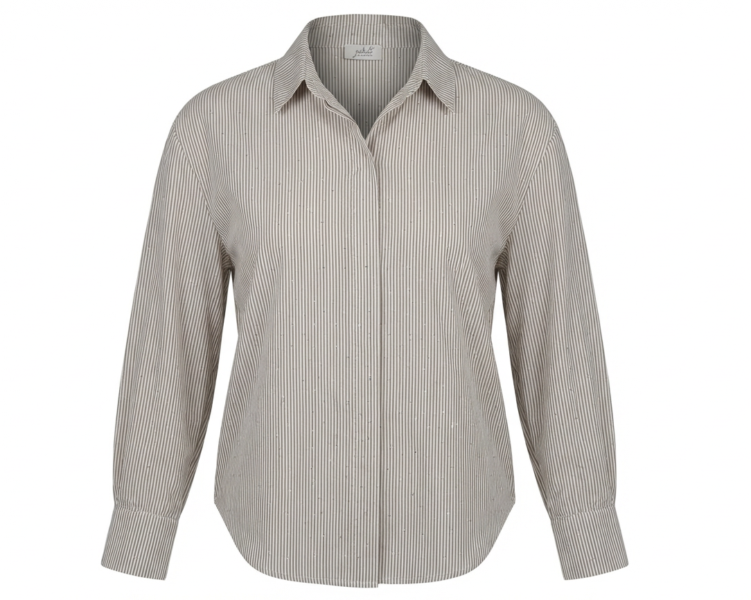Gestreifte Bluse mit Strassdetails
