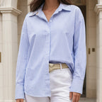 Gestreifte Bluse mit Strassdetails