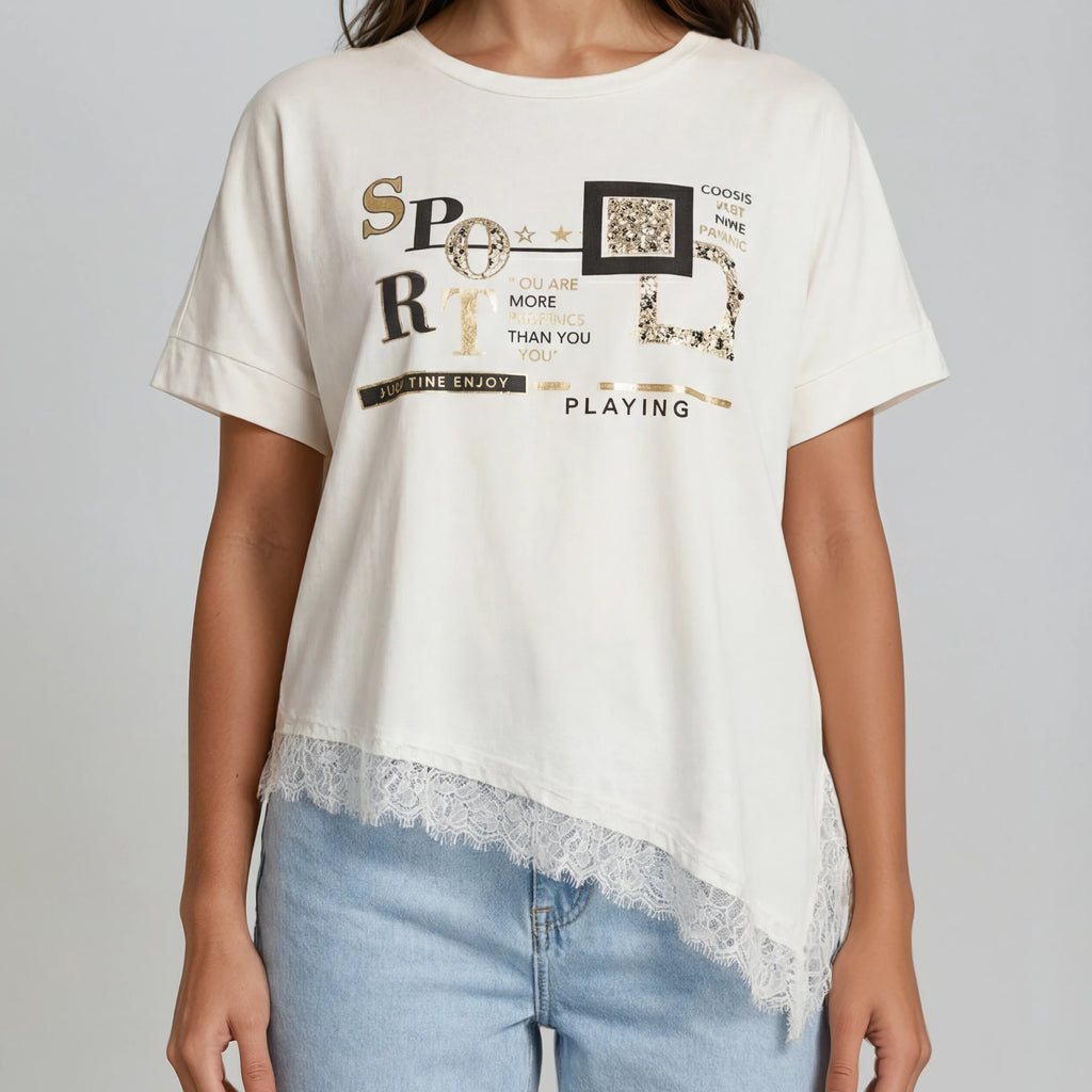 Print Lace Shirt