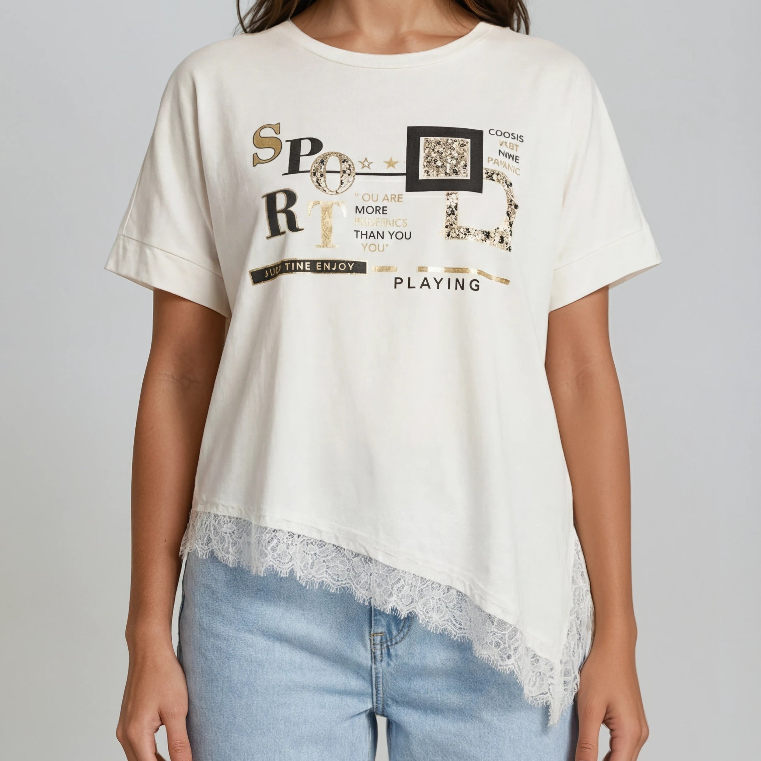 Print Lace Shirt