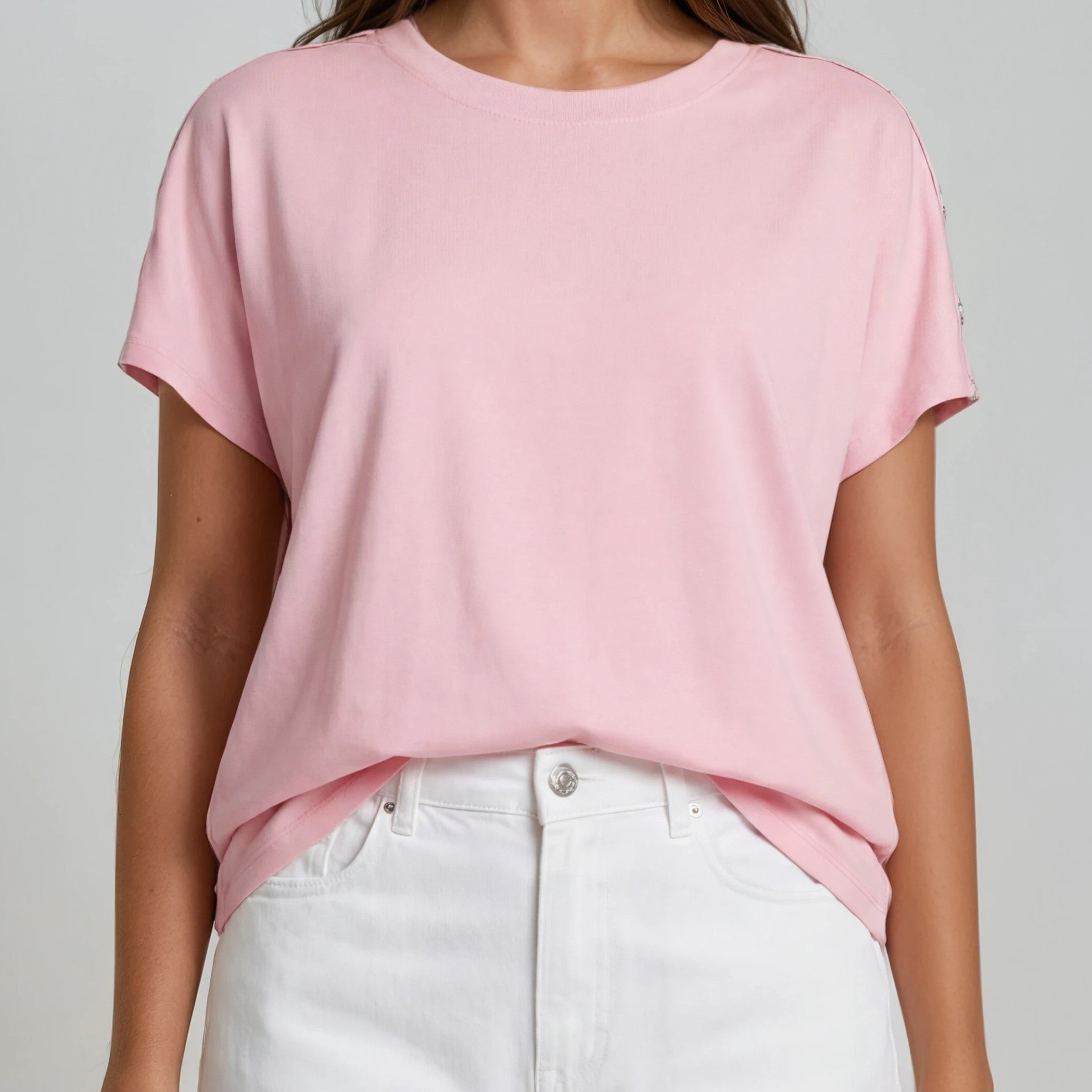 Button Shoulder T-Shirt