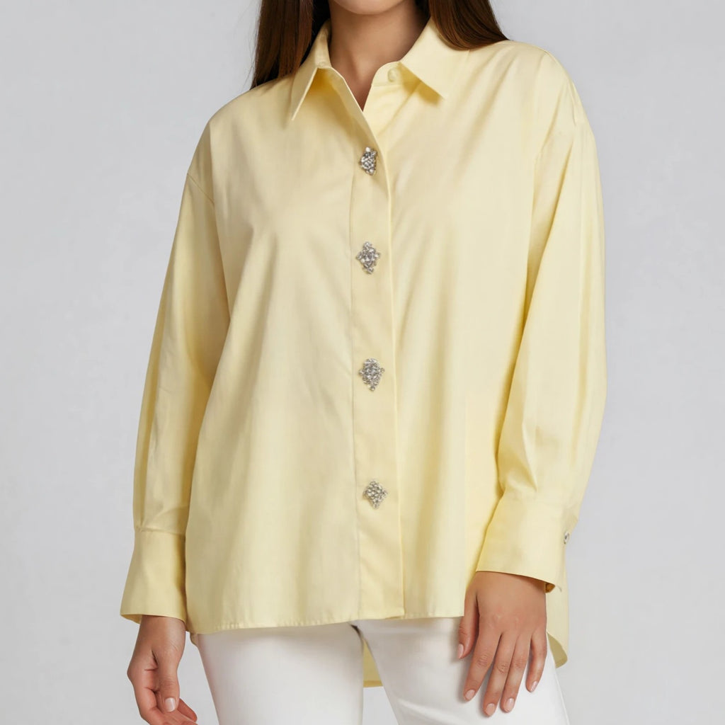 Crystal Button Bluse