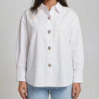 Crystal Button Bluse